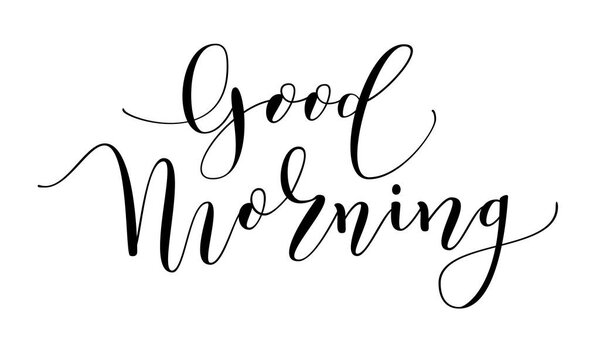 Письмо от руки "Доброе утро" Письмо кисти ручка изолированы на заднем плане. Ручная векторная иллюстрация
.