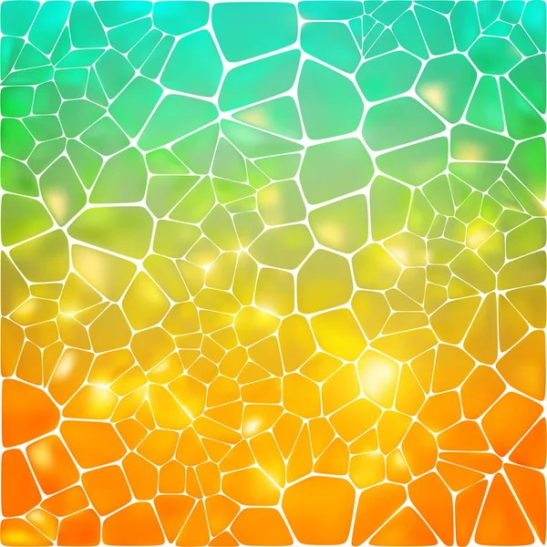 Fondo Mosaico Abstracto Verde Naranja Ilustración Vectorial — Archivo Imágenes Vectoriales