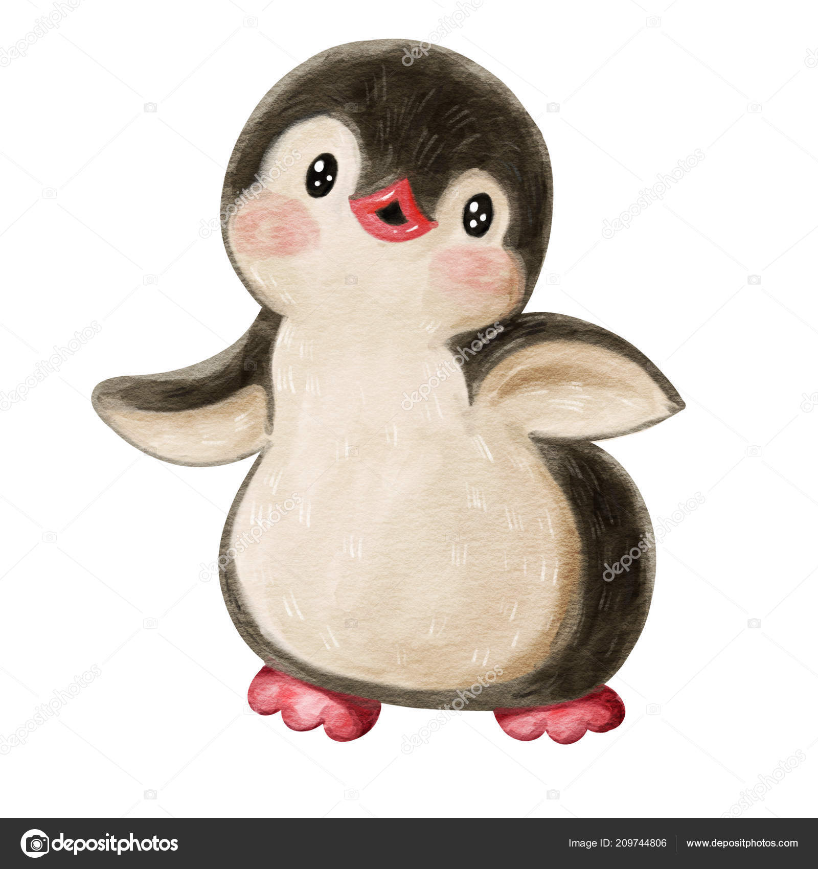 Cartoon Penguin Illustration : Happy cartoon penguin illustration on ... Cute Winter Penguin Wallpaper