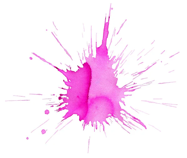 Ροζ Ακουαρέλα Spot Απομονώνονται Λευκό Φόντο — Φωτογραφία Αρχείου