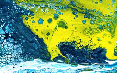 Akrilik akıyor. Rengarenk bir geçmişi var. El çizimi illüstrasyon. 