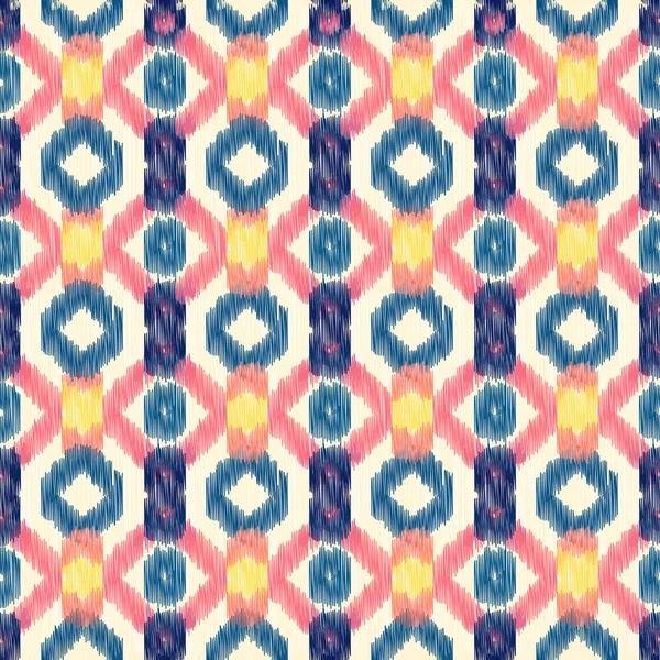 Naadloze Ikat Patroon Abstract Achtergrond Voor Textiel Ontwerp Behang Oppervlakte — Stockvector