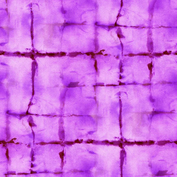 白色丝绸上的紫色无缝带染色图案 手绘织物 球状蜡染 Shibori染色 — 图库照片