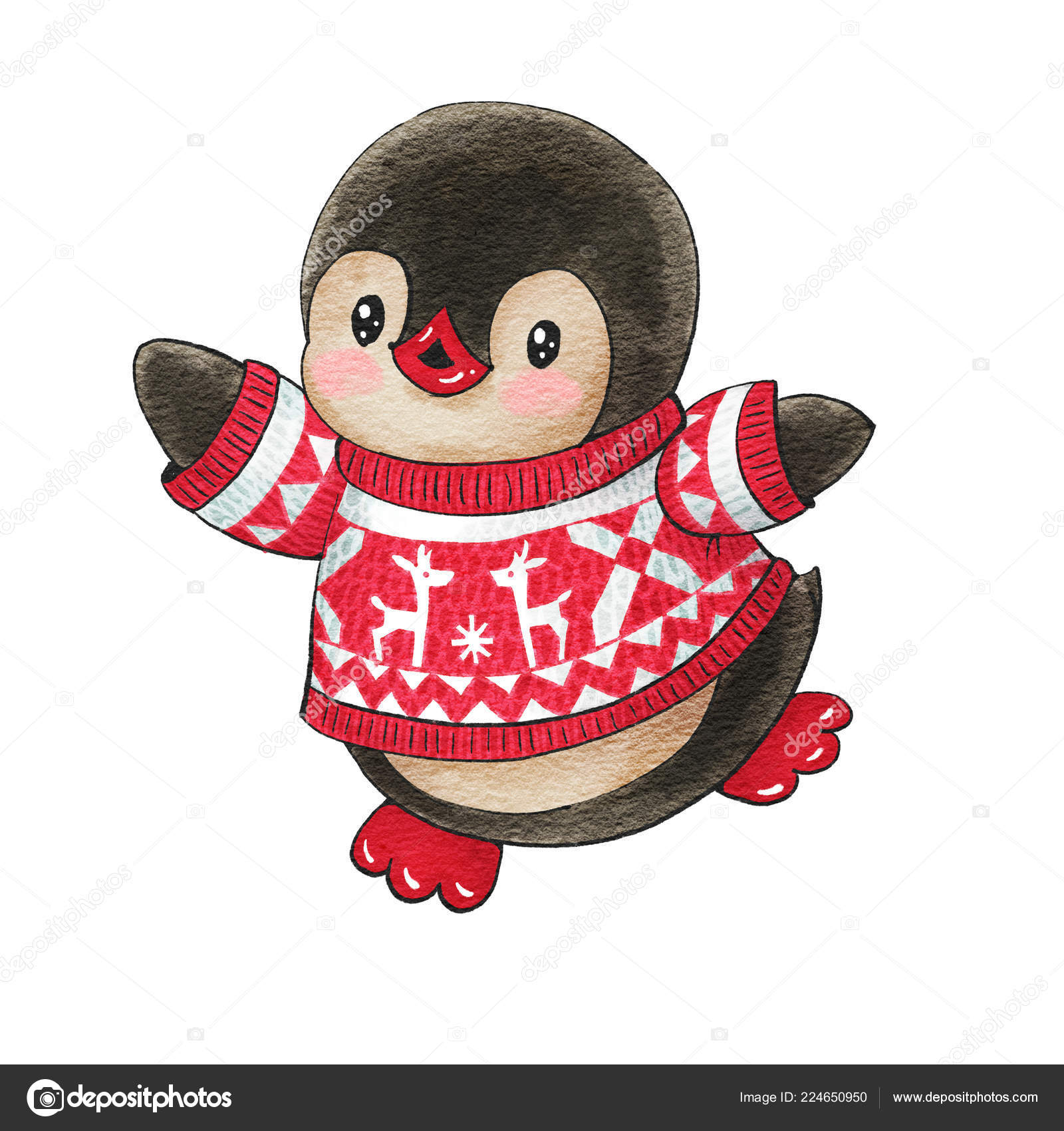 Winter Illustration Funny Cartoon Penguin Christmas Sweater Isolated White Background Stock Photo by ©tiff20 224650950 Winter Illustration Funny Cartoon Penguin Christmas Sweater Isolated White Background Stock Photo by ©tiff20 224650950