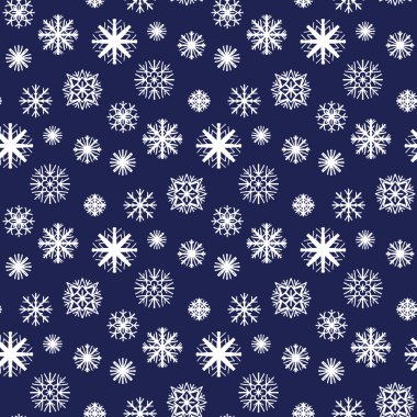Dekoratif kar taneleri ile Seamless modeli. Vektör çizim.