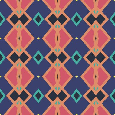 Seamless modeli. Çok renkli geometrik süsleme. Vektör çizim  