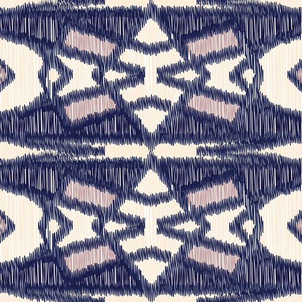 无缝隙Ikat模式 纺织品设计 表面纹理 包装纸的背景 — 图库矢量图片
