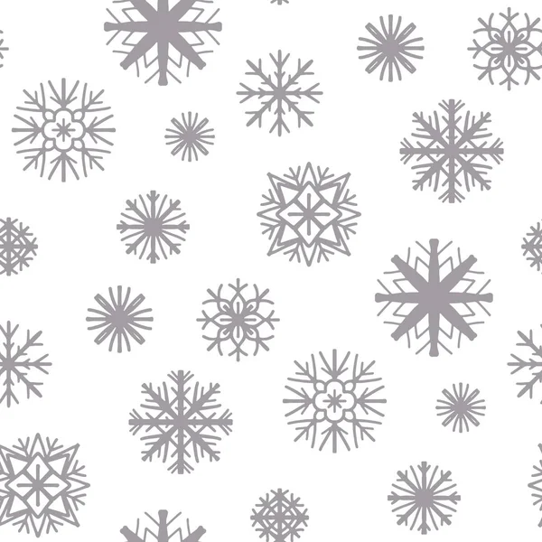 Patrón Sin Costuras Con Copos Nieve Decorativos Ilustración Vectorial — Vector de stock