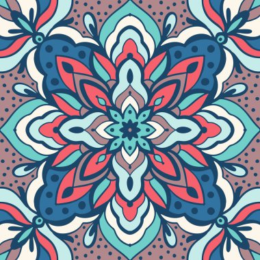 Eski usul arabesk ile kusursuz desen. Vektör illüstrasyonu.