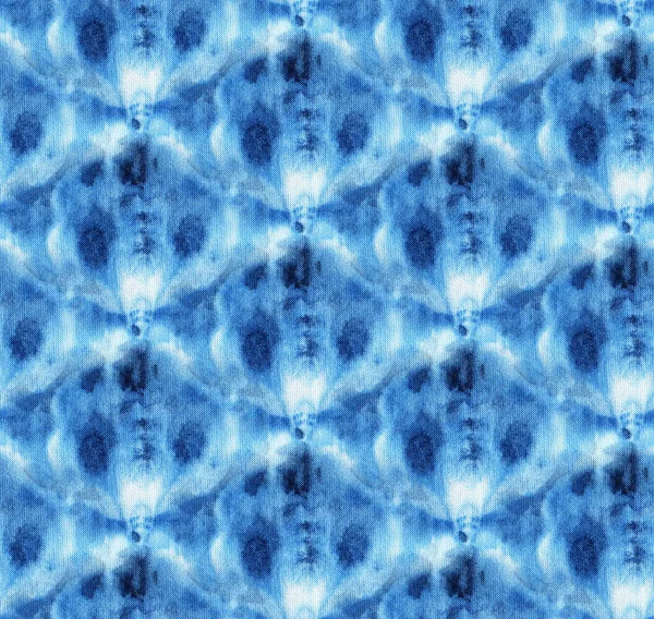 Seamless Tie Dye Pattern Indigo Color White Silk Hand Painting — Stock Photo, Image