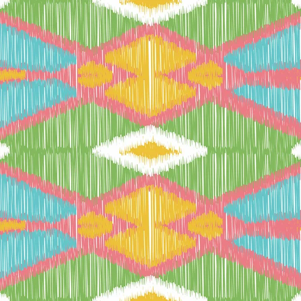 Patrón Ikat Sin Costuras Fondo Abstracto Para Diseño Textil Papel — Archivo Imágenes Vectoriales