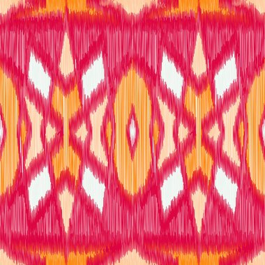 Kusursuz Ikat Deseni. Tekstil tasarımı, duvar kağıdı, yüzey dokuları, ambalaj kağıdı için soyut arkaplan.