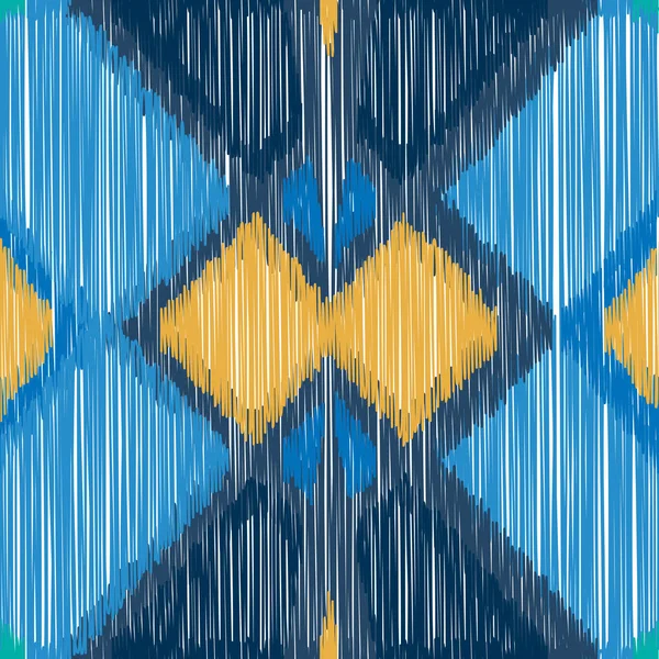 Patrón Ikat Sin Costuras Fondo Abstracto Para Diseño Textil Papel — Vector de stock