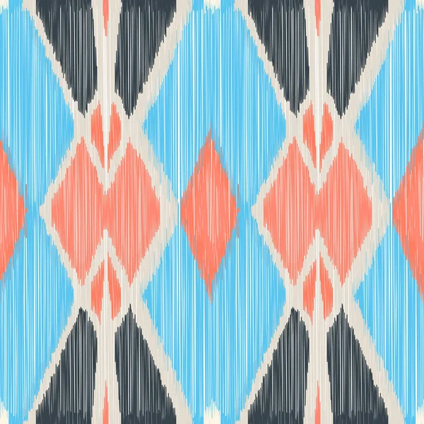 Naadloze Ikat Patroon Abstract Achtergrond Voor Textiel Ontwerp Behang Oppervlakte — Stockvector