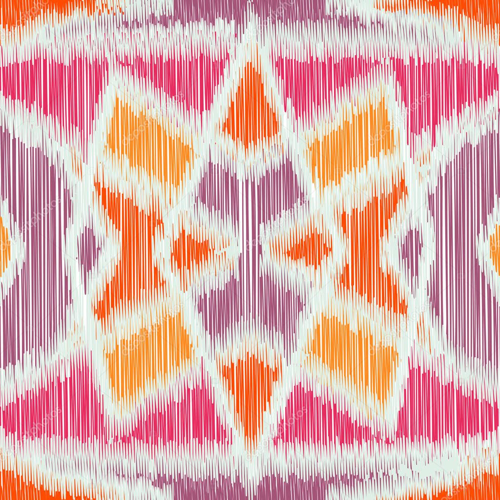 Seamless Ikat Pattern. Abstract  background for textile design, wallpaper, surface textures, wrapping paper.