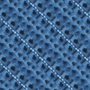 Beyaz ipeğin üzerindeki çivit rengi kusursuz kravat boyası deseni. El boyası kumaşlar - nodüler batik. Shibori boyaması.. 