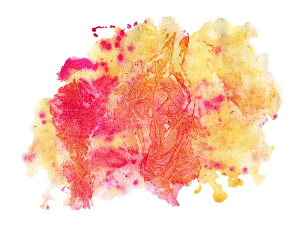Оранжевое Пятно Акварели Изолированное Белом Фоне Ручная Иллюстрация — стоковое фото