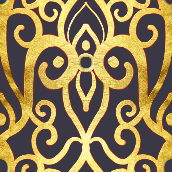 Goud Naadloos Patroon Met Arabesken Handgetekende Illustratie — Stockfoto