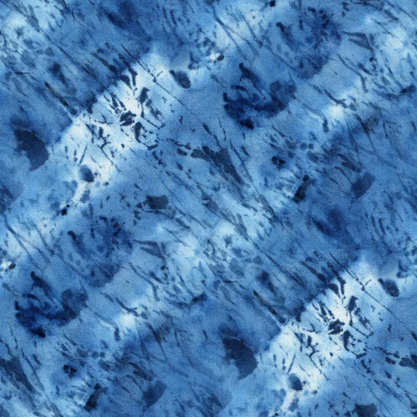 Sömlös Tie Dye Mönster Indigo Färg Vitt Siden Handmålning Tyger — Stockfoto