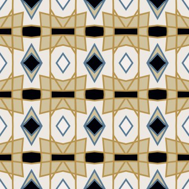 Siyah ve beyaz çiçek ve geometrik süsleme bir retro tarzı ile seamless modeli. Vektör çizim