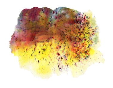 Beyaz arka planda izole edilmiş suluboya lekesi. El çizimi illüstrasyon.