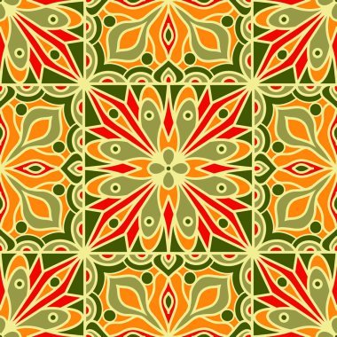 Eski usul arabesk ile kusursuz desen. Vektör illüstrasyonu.