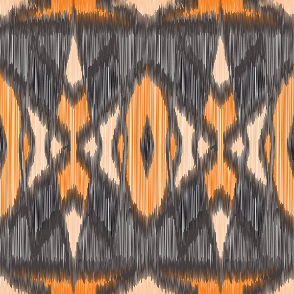 Nahtloses Ikat Muster Abstrakter Hintergrund Für Textildesign Tapeten Oberflächenstrukturen Packpapier — Stockvektor