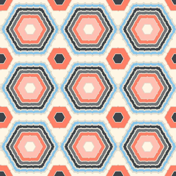 Seamless Pattern Simple Geometrical Drawing Retro Style Vector Illustration — Stock Vector