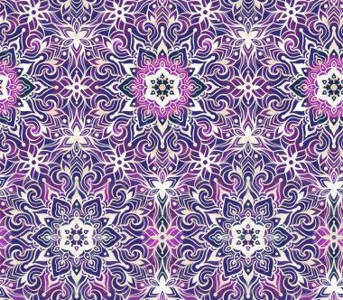 Retro tarzı Arabesk ile Seamless modeli. Resimde çizilmiş. 