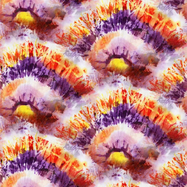 Nahtloses Muster Von Lila Und Orange Farbe Auf Weißer Seide — Stockfoto