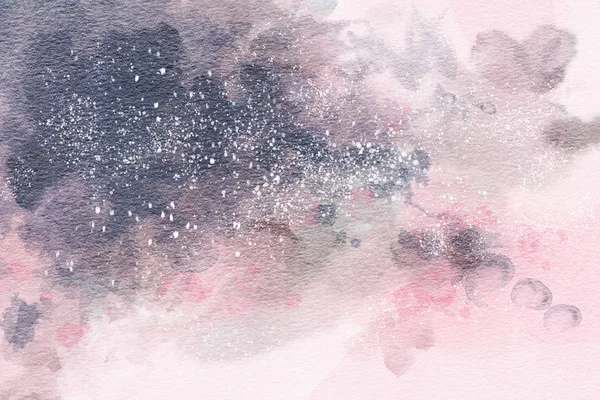 Szürke Rózsaszín Akvarell Háttér Kézzel Rajzolt Ábra — Stock Fotó