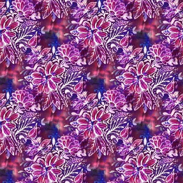 Intricate Batik Pattern Texture Fabric Seamless Pattern Hand Drawn Illustration — Stock Photo, Image