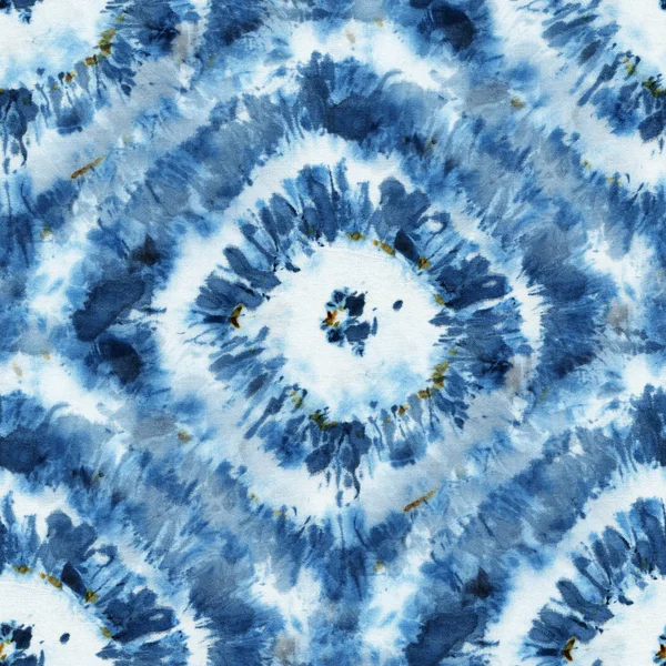 Sömlös Tie Dye Mönster Indigo Färg Vitt Siden Handmålning Tyger — Stockfoto