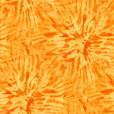 Indigo turuncu beyaz ipek sorunsuz Tie-boya deseni. El boyama kumaş - Nodüler batik. Shibori boyama. 