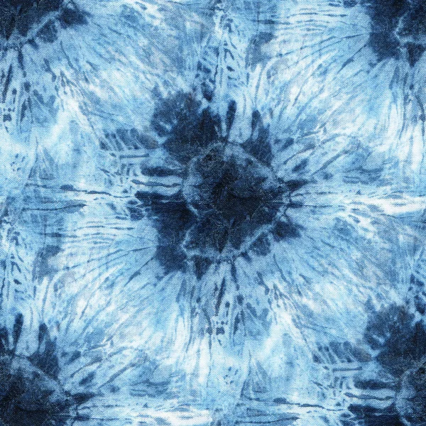 Sömlös Tie Dye Mönster Indigo Färg Vitt Siden Handmålning Tyger — Stockfoto