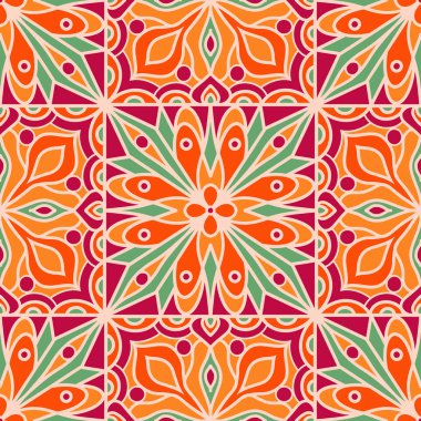 Eski usul arabesk ile kusursuz desen. Vektör illüstrasyonu.