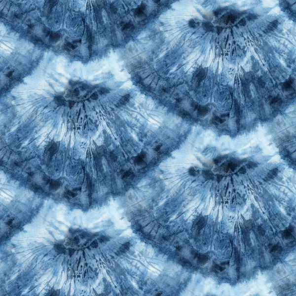 Seamless Tie Dye Pattern Indigo Color White Silk Hand Painting — Stock Photo, Image