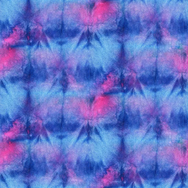 Modello Senza Cuciture Tie Dye Colore Rosa Blu Seta Bianca — Foto Stock