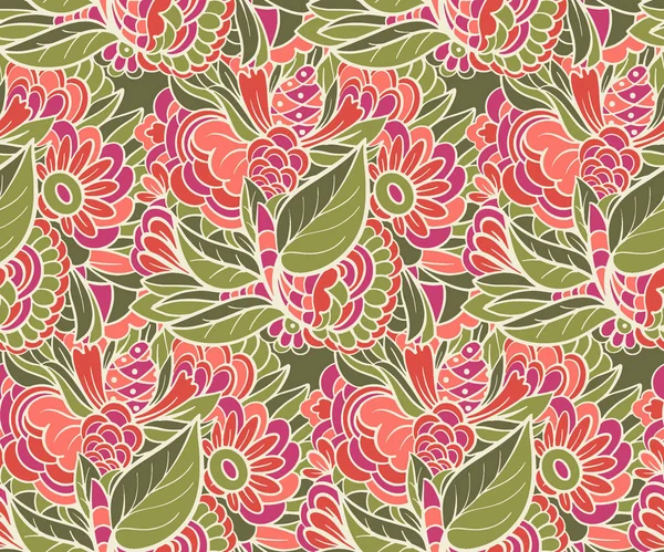 Patrón Sin Costuras Con Flores Dibujo Para Telas Ligeras Verano — Archivo Imágenes Vectoriales