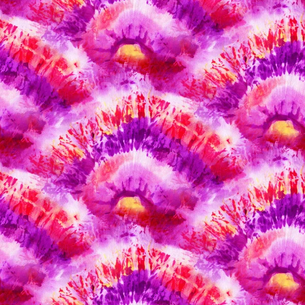 Sömlös Tie Dye Mönster Lila Färg Vitt Siden Handmålning Tyger — Stockfoto