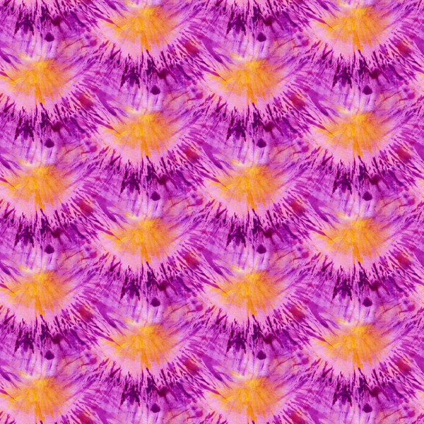 Modello Senza Cuciture Tie Dye Colore Viola Arancione Seta Bianca — Foto Stock