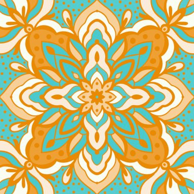 Eski usul arabesk ile kusursuz desen. Vektör illüstrasyonu.