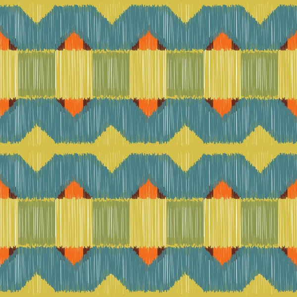 Patrón Ikat Sin Costuras Fondo Abstracto Para Diseño Textil Papel — Archivo Imágenes Vectoriales