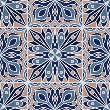 Eski usul arabesk ile kusursuz desen. Vektör illüstrasyonu.