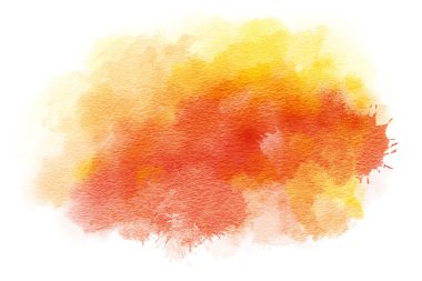 Sulu Boya spot, sarı ve turuncu beyaz bir arka plan üzerinde izole. 
