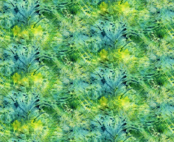 Modello Senza Cuciture Tie Dye Colore Verde Giallo Seta Bianca — Foto Stock