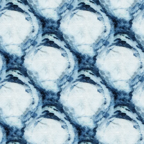 Naadloze Tie Dye Patroon Van Indigo Kleur Witte Zijde Handschilderstoffen — Stockfoto