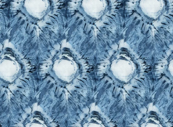 Naadloze Tie Dye Patroon Van Indigo Kleur Witte Zijde Handschilderstoffen — Stockfoto