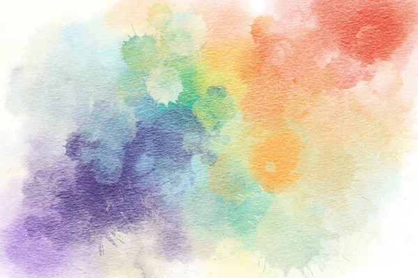 Fond Aquarelle Multicolore Illustration Dessinée Main — Photo