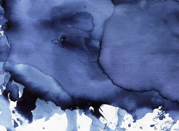 藍色の水彩画の背景 手描きイラスト — ストック写真